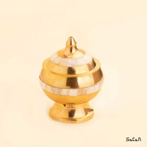 قندان برنجی صدفی طلایی هندی