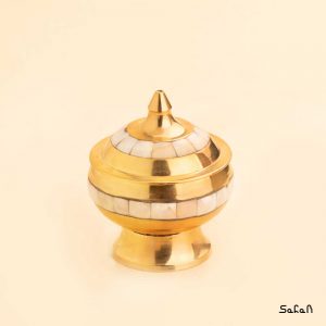 قندان برنجی صدفی طلایی هندی