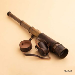 دوربین تک چشمی تلسکوپی برنجی چرمی هندی