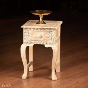 میز هندی برنجکوب دستساز چوبی کشویی