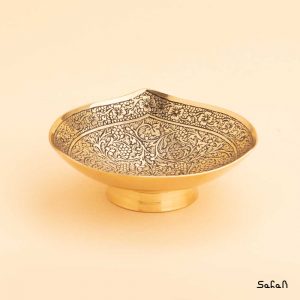 کاسه پایه دار برنجی آنتیک هندی