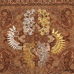 گوشواره پشت گوشی برنجی هندی طلایی