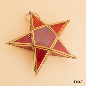 شمعدان برنجی و شیشه ای
