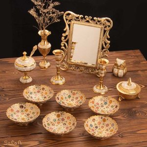 ست هفت سین برنجی هندی مینا کاری