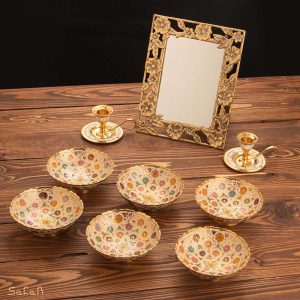 ست هفت سین برنجی هندی مینا کاری