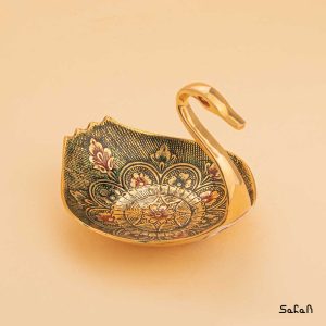 اردو خوری برنجی هندی طلایی قو میناکاری