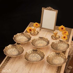 ست هفت سین برنجی هندی انتیک سیاه قلم