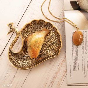 شیرینی خوری برنجی هندی طلایی انتیک