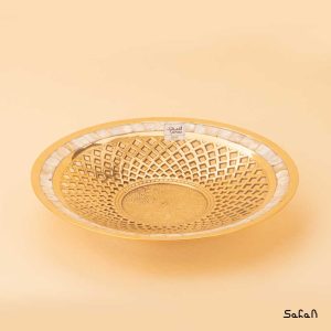 شیرینی خوری صدفی برنجی هندی طلایی