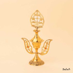 سرمه دان برنجی هندی طلایی