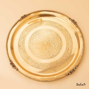 سینی برنجی هندی طلایی میناکاری