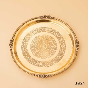 سینی برنجی هندی طلایی میناکاری