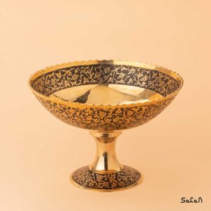 اجیل خوری برنجی هندی طلایی سیاه قلم انتیک