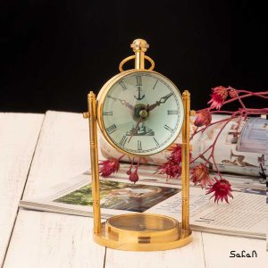ساعت رو میزی برنجی هندی طلایی