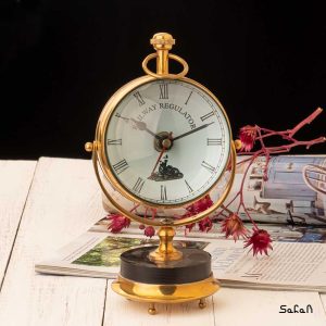 ساعت رو میزی برنجی هندی طلایی