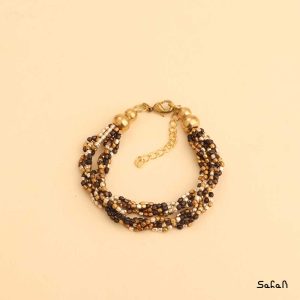دستبند زیورالات هندی برنجی طلایی دست ساز زنانه