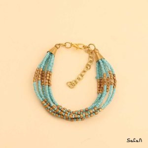 دستبند زیورالات هندی برنجی طلایی دست ساز زنانه