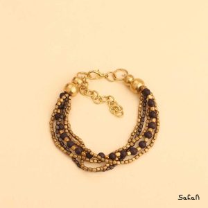 دستبند زیورالات هندی برنجی طلایی دست ساز زنانه