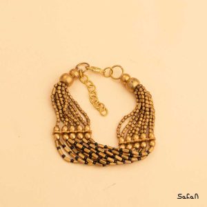 دستبند زیورالات هندی برنجی طلایی دست ساز زنانه