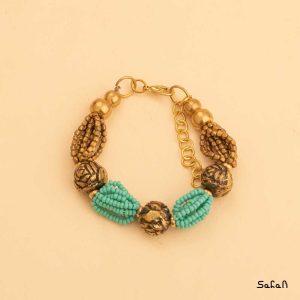 دستبند زیورالات هندی برنجی طلایی دست ساز زنانه