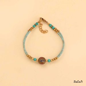 دستبند زیورالات هندی برنجی طلایی دست ساز زنانه
