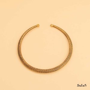 طوق زیورالات هندی برنجی طلایی دست ساز زنانه
