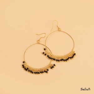 گوشواره زیورالات هندی برنجی طلایی دست ساز زنانه
