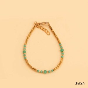 دستبند زیورالات هندی برنجی طلایی دست ساز زنانه